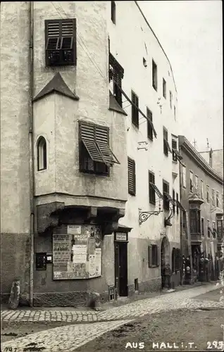 Foto Ak Hall in Tirol, Straßenpartie