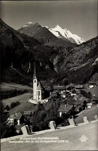 Ak Heiligenblut Tirol, Ort mit Kirche und Großglockner