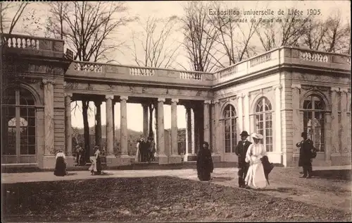 Ak Liège Lüttich Wallonien, Exposition Universelle 1905, Colonnade du Palais de la Dentelle