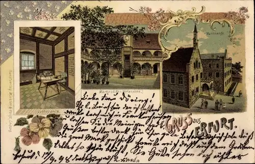 Litho Erfurt in Thüringen, Martinstift, Lutherzelle