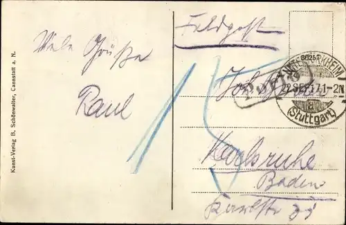 Ak Untertürkheim Stuttgart in Württemberg, Gesamtansicht