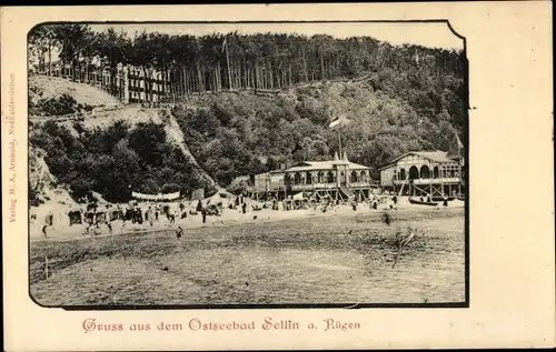 Ak Ostseebad Sellin auf Rügen, Strandpartie