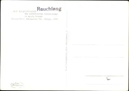 Ak Düsseldorf am Rhein, Am Rauchfang, Künstlerstuben, Apollo, Friesenstube