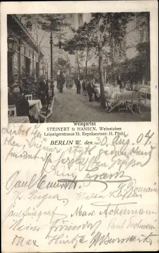 Ak Berlin Mitte, Weingarten, Steinert & Hansen, Weinstuben, Leipziger Str. 33
