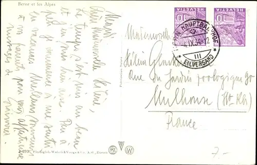 Ak Bern Stadt Schweiz, Totalansicht und die Alpen