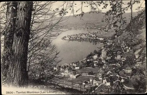 Ak Territet Montreux Kt. Waadt, Lac Leman, Gesamtansicht
