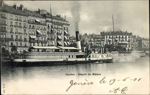 Ak Genève Genf Schweiz, Quai du Mont Blanc, Salondampfer La Suisse