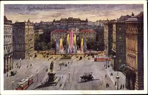 Künstler Ak Wien 1 Innere Stadt, Hochstrahlbrunnen