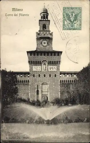 Ak Milano Mailand Lombardia, Torre del Filarete