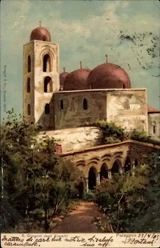Ak Palermo Sicilia, San Giovanno degli Eremiti, Waldweg zur Kirche