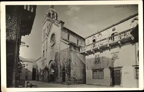 Ak Korčula Curzola Kurzel Kroatien, Kirche