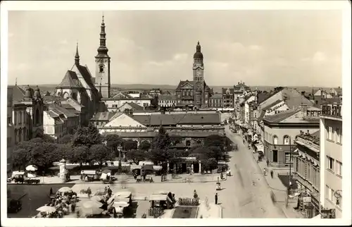 Ak Prostějov Proßnitz in Mähren Reg. Olmütz, Marktplatz, Kirche, Häuser