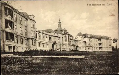 Ak Nová Ves pod Pleší Neudorf bei Mnischek Mittelböhmen, Sanatorium, Nemocnice Na Pleši