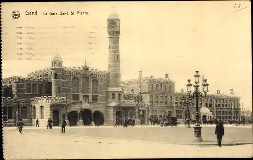 Ak Gent Ostflandern, Blick auf die St. Pietersstatie