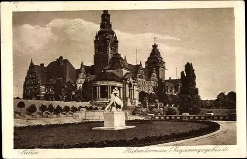 Ak Szczecin Stettin Pommern, Hakenterrasse, Regierungsgebäude