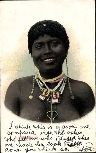 Ak A Zulu Beauty, Portrait einer Afrikanerin