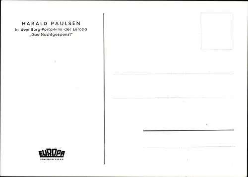 Ak Schauspieler Harald Paulsen, Portrait, Autogramm