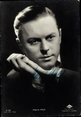 Ak Schauspieler Hans Holt, Portrait, Autogramm
