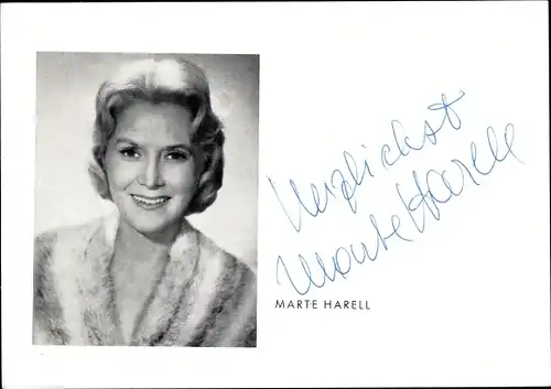 Ak Schauspielerin Marte Harell, Portrait, Autogramm