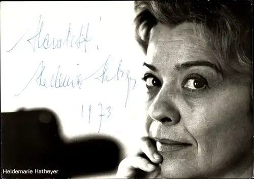 Ak Schauspielerin Heidemarie Hatheyer, Portrait, Autogramm