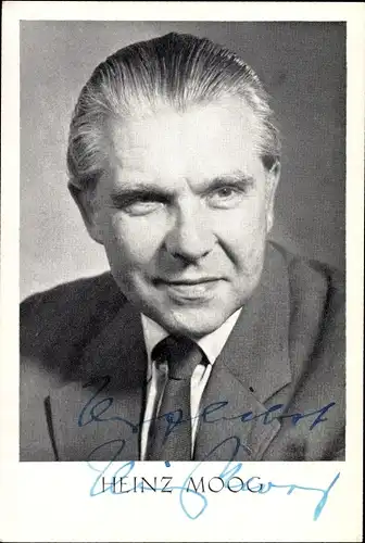 Ak Schauspieler Heinz Moog, Portrait, Autogramm