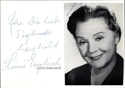 Ak Schauspielerin Lucie Englisch, Portrait, Autogramm