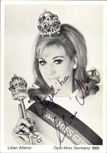 Ak Lilian Atterer, Opal-Miss Germany 1968