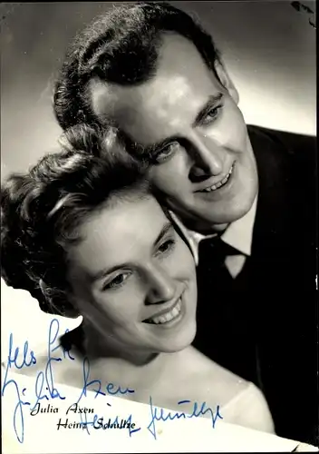 Ak Sänger Julia Axen und Heinz Schultze, Portrait, Autogramm