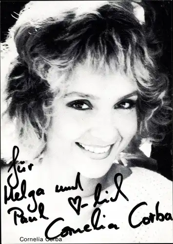 Ak Schauspielerin Cornelia Corba, Autogramm, Portrait