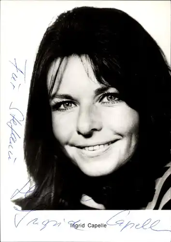 Ak Schauspielerin Ingrid Capelle, Autogramm, Portrait