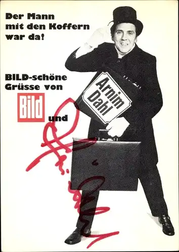 Ak Stuntman Arnim Dahl, Portrait, Autogramm, Bild-Zeitung