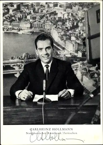 Ak Fernsehmoderator Carlheinz Hollmann, Portrait, Norddeutscher Rundfunk