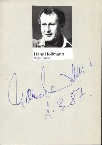 Ak Regisseur Hans Hollmann, Portrait, Autogramm