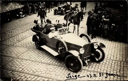 Foto Ak President Raymond Poincaré, Automobil