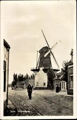 Ak Sluis Zeeland Niederlande, Molen, Windmühle