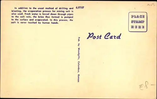 Ak Kansas USA, Showing 2 processes of salt mining in central Kansas