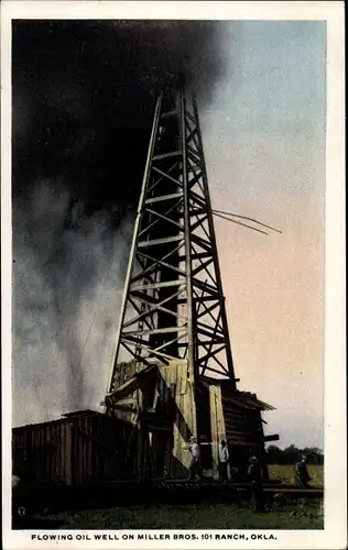 Ak Oklahoma USA, Flowing oil well on Miller Bros. 101 Ranch