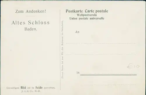 Seiden Ak Baden Baden am Schwarzwald, Altes Schloss, Ruine