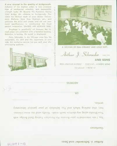 Klapp Ak Chicago Illinois USA, Arthur J. Schroeder and Sons, Porcelain Bridge, Zahnersatz, Reklame