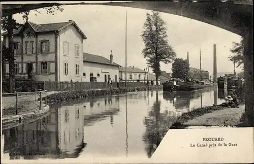 Ak Frouard Meurthe et Moselle, Le Canal pres de la Gare