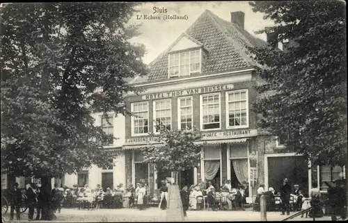 Ak Sluis Zeeland Niederlande L'Ecluse, Hotel 't Hof van Brussel