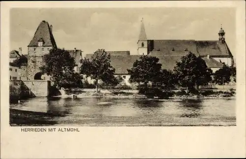 Ak Herrieden in Mittelfranken, Blick auf den Ort mit Altmühl