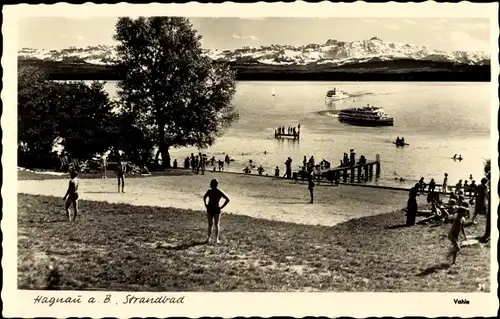 Ak Hagnau am Bodensee, Partie im Strandbad