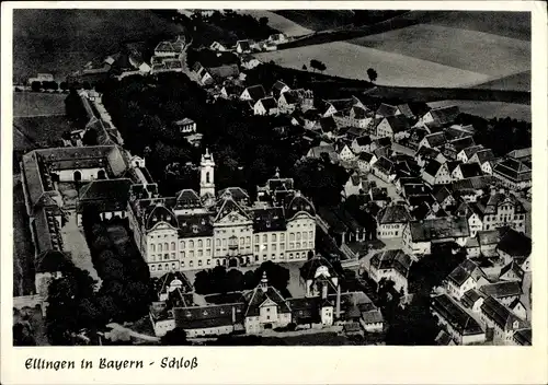 Ak Ellingen in Mittelfranken Bayern, Schloss, Blick auf den Ort, Fliegeraufnahme