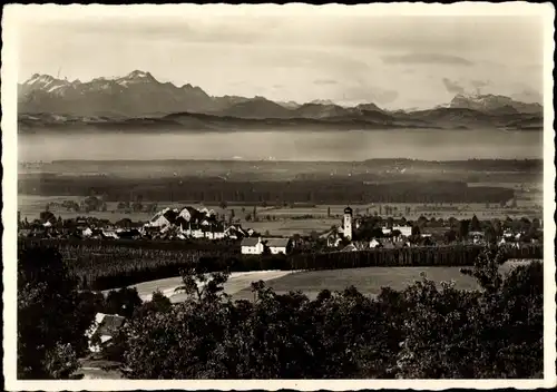 Ak Tettnang in Württemberg, Blick auf den Ort mit Säntis und Bodensee