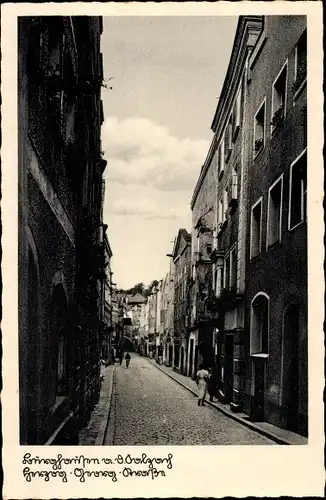 Ak Burghausen an der Salzach, Blick in die Herzog Georg Straße