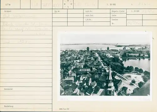 Foto Stralsund in Vorpommern, Teilansicht mit Blick auf den Frankenwall, 1972