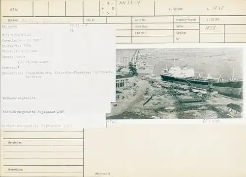 Foto Ostseebad Warnemünde Rostock, VEB Warnowwerft, 1963