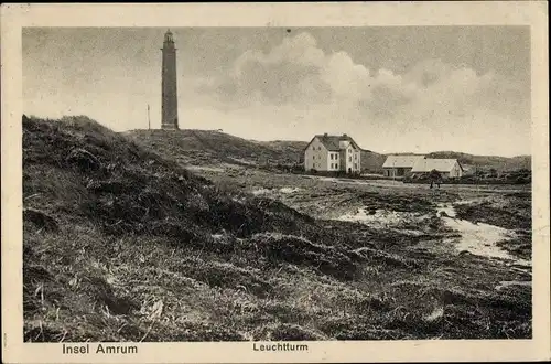 Ak Insel Amrum in Nordfriesland, Leuchtturm