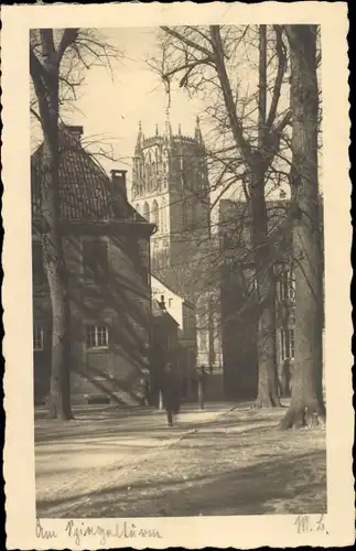 Foto Ak Münster in Westfalen, Am Spiegelturm